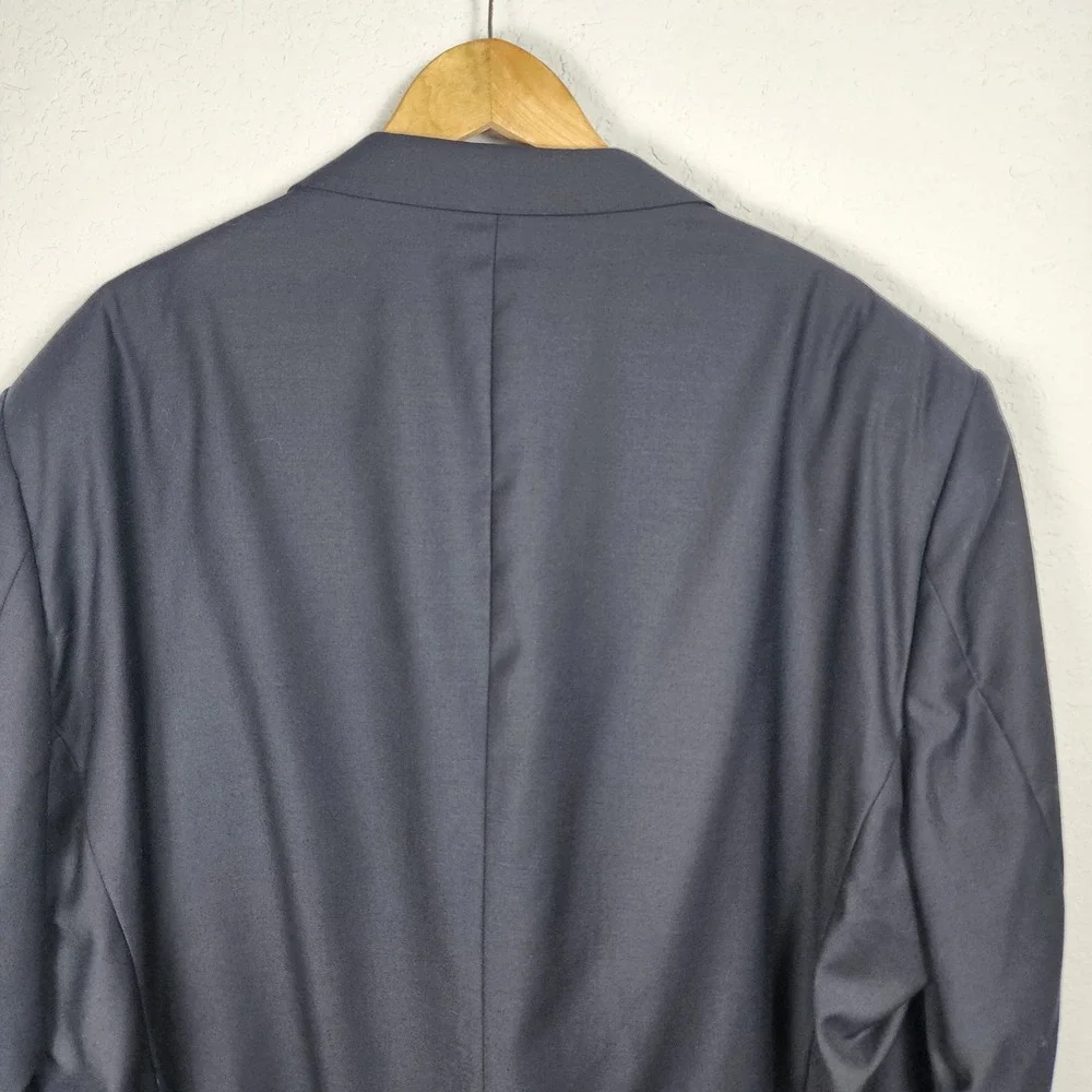 Tiglio Luxe Super 150s Wool Blazer Mens US 48L EU 56L Navy Blue Sport Coat Event
